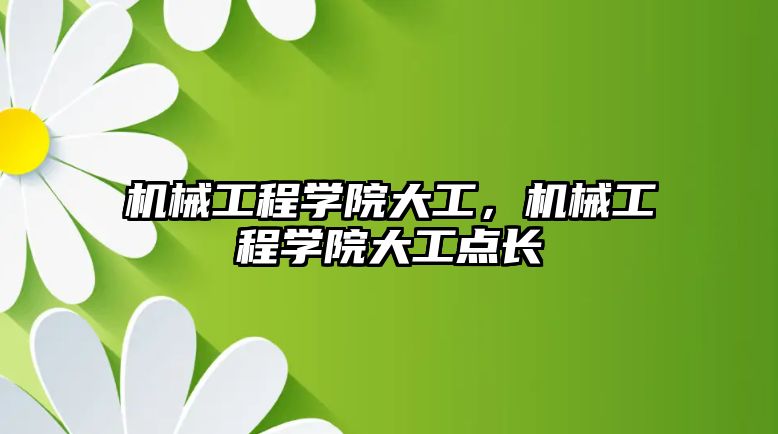 機械工程學院大工,，機械工程學院大工點長