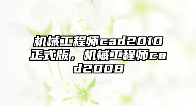 機(jī)械工程師cad2010正式版，機(jī)械工程師cad2008