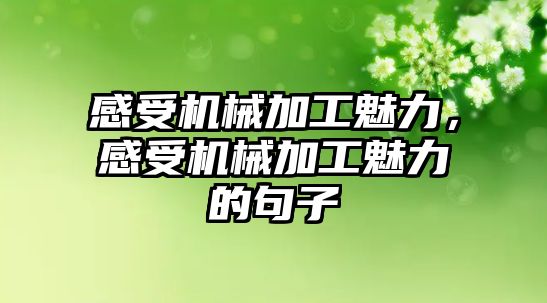 感受機械加工魅力,，感受機械加工魅力的句子