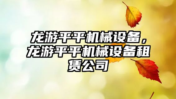 龍游平平機械設備,，龍游平平機械設備租賃公司