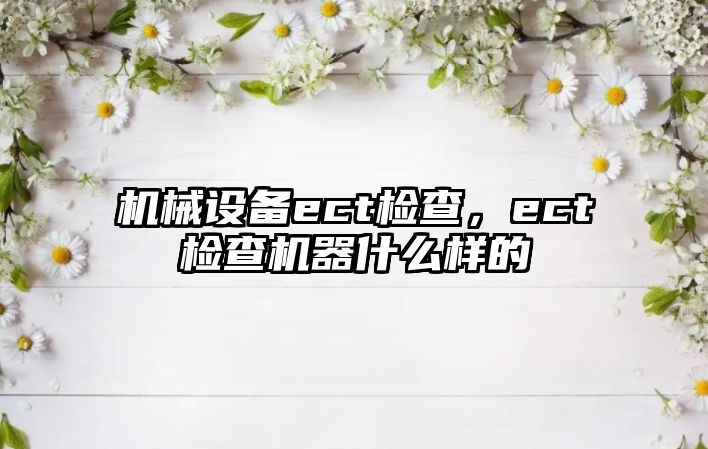 機械設(shè)備ect檢查，ect檢查機器什么樣的