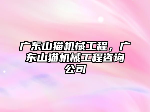 廣東山貓機械工程,，廣東山貓機械工程咨詢公司