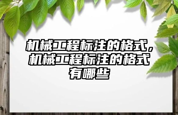 機械工程標注的格式,，機械工程標注的格式有哪些