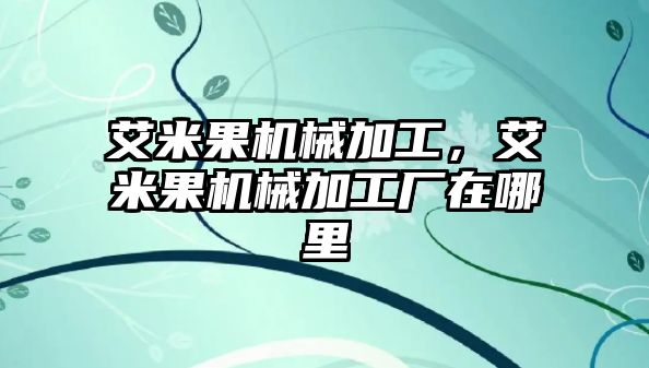 艾米果機械加工，艾米果機械加工廠在哪里