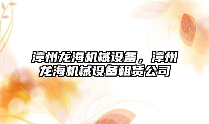 漳州龍海機械設備,，漳州龍海機械設備租賃公司