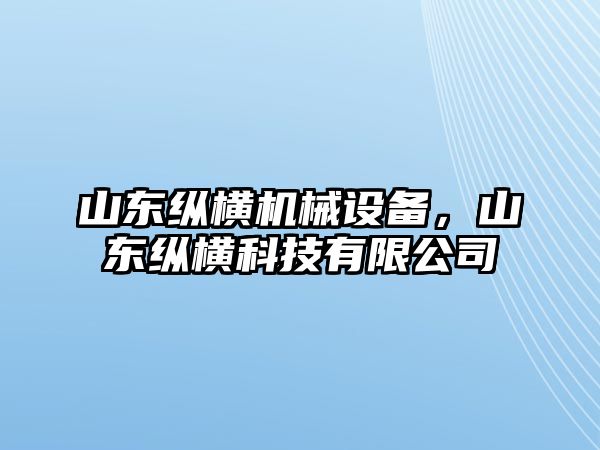 山東縱橫機械設(shè)備,，山東縱橫科技有限公司