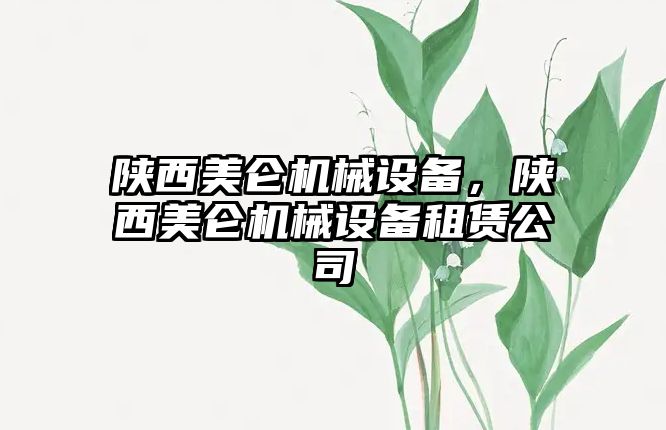 陜西美侖機械設備,，陜西美侖機械設備租賃公司