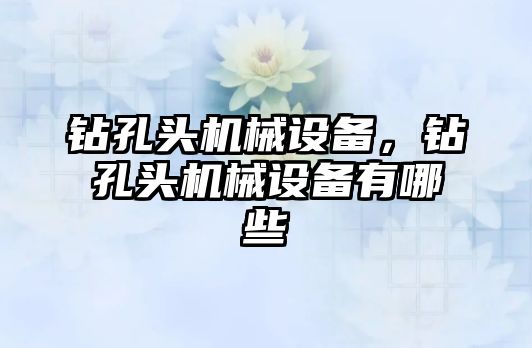 鉆孔頭機械設備,，鉆孔頭機械設備有哪些